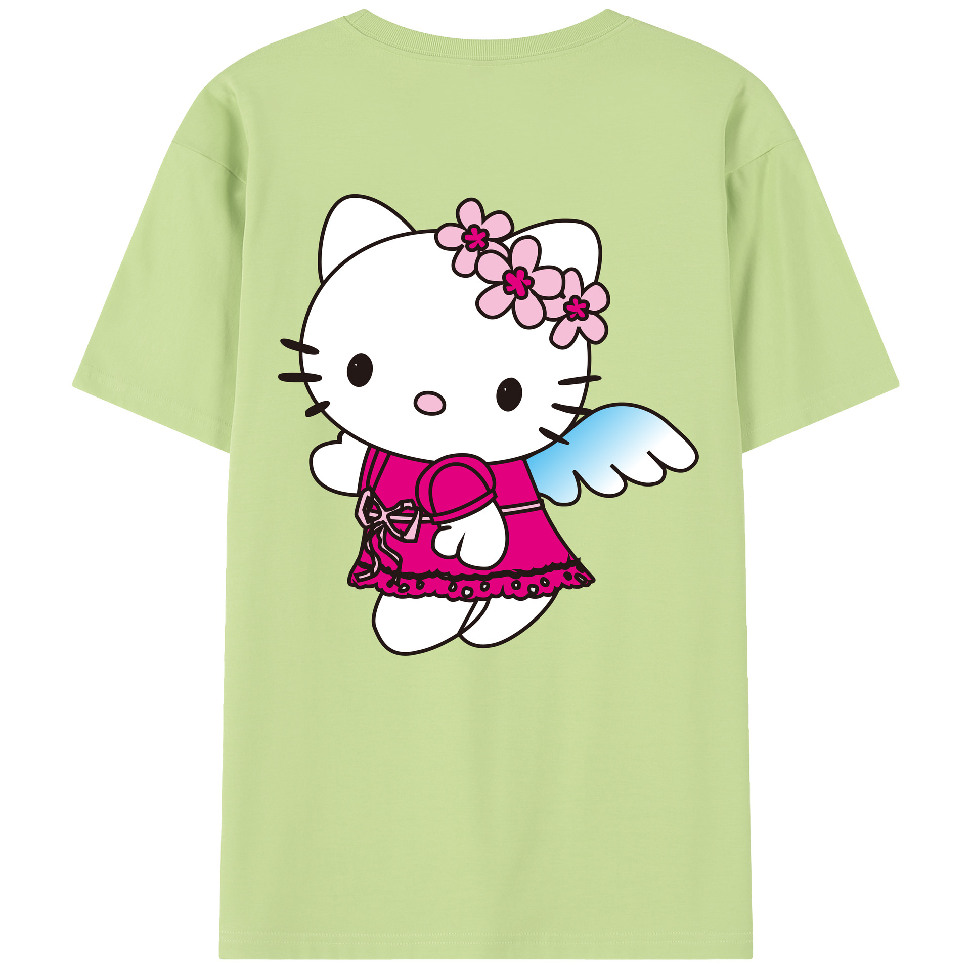 （画像用） Hello Kitty ハローキティ 綿100％半袖Tシャツ（背面プリント）